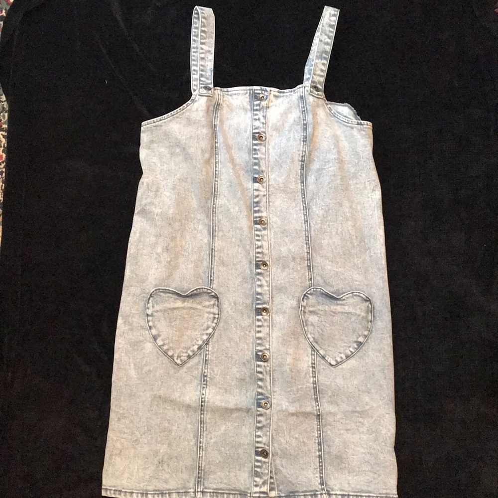 Heart pocket denim dress